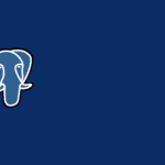 Postgresql logo on blue background