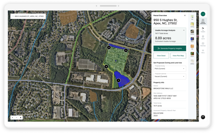 MapLine.ai land-use diligence product screen