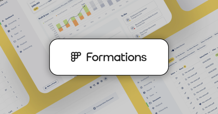 Formations web app product screen