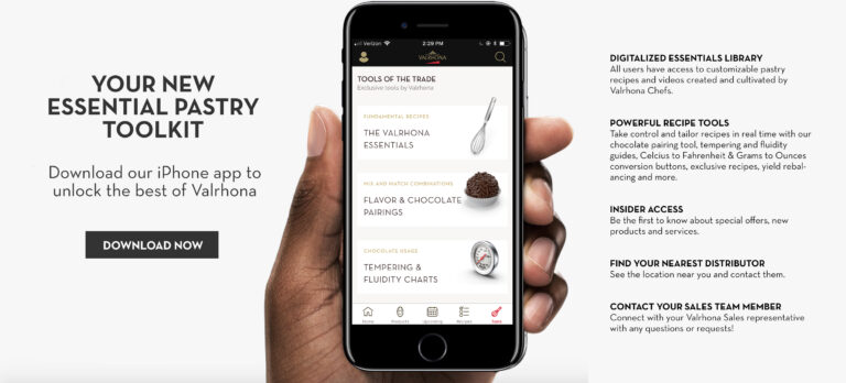 Valrhona app product screen